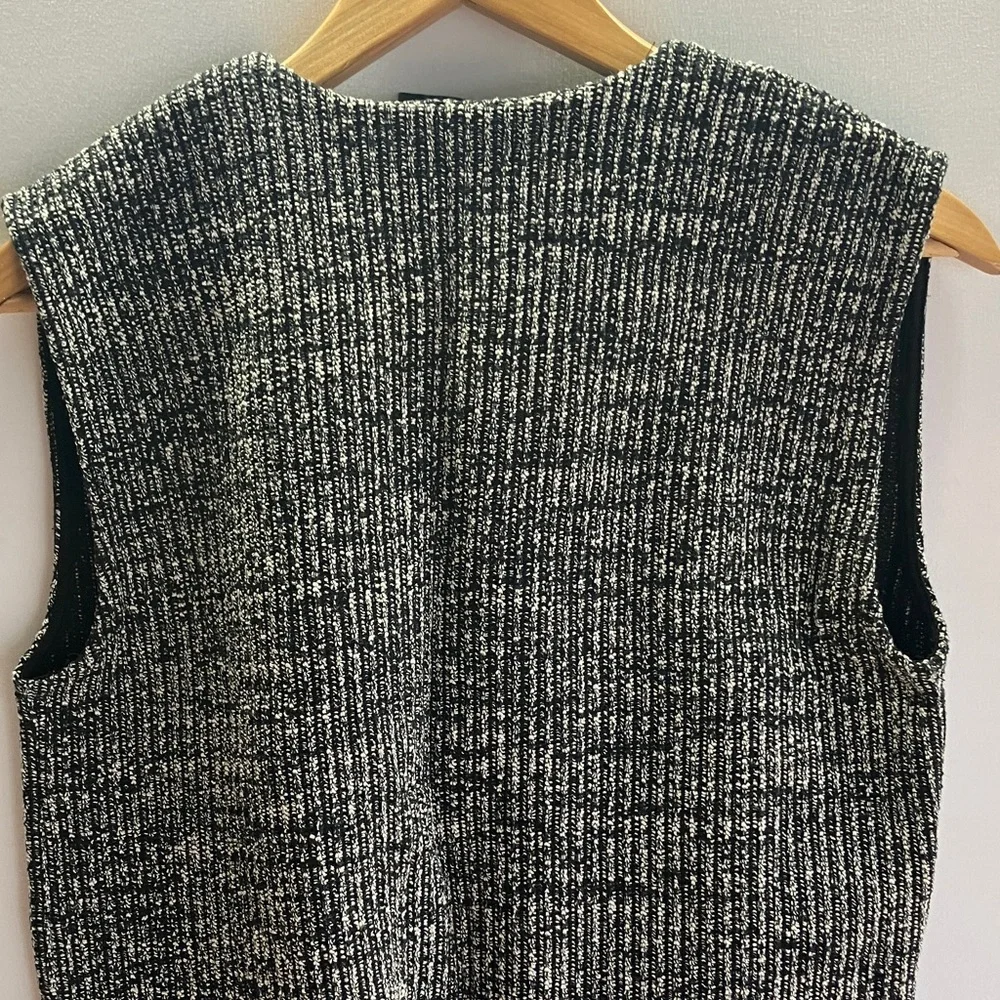 Zara Black and White Textured Sleeveless Knitted/Woven Top - Picture 5 of 5